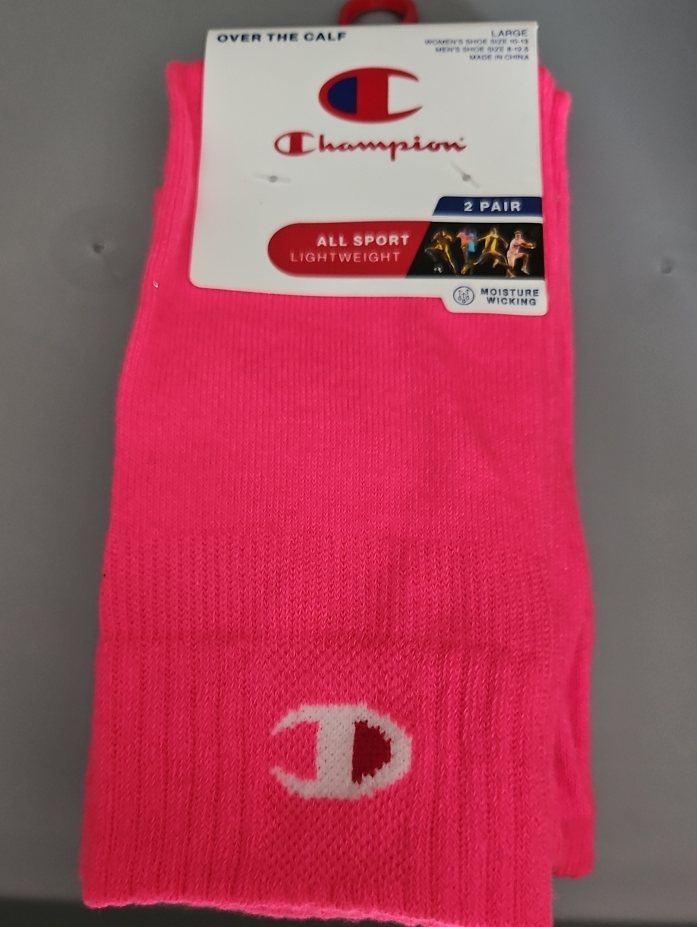 CHAMPION ADULT UNISEX OVER THE CALF ALL SPORT SOCKS: WOMENS 10-13 MENS 8-12.5